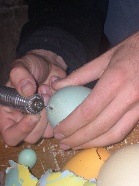 carving eggs
